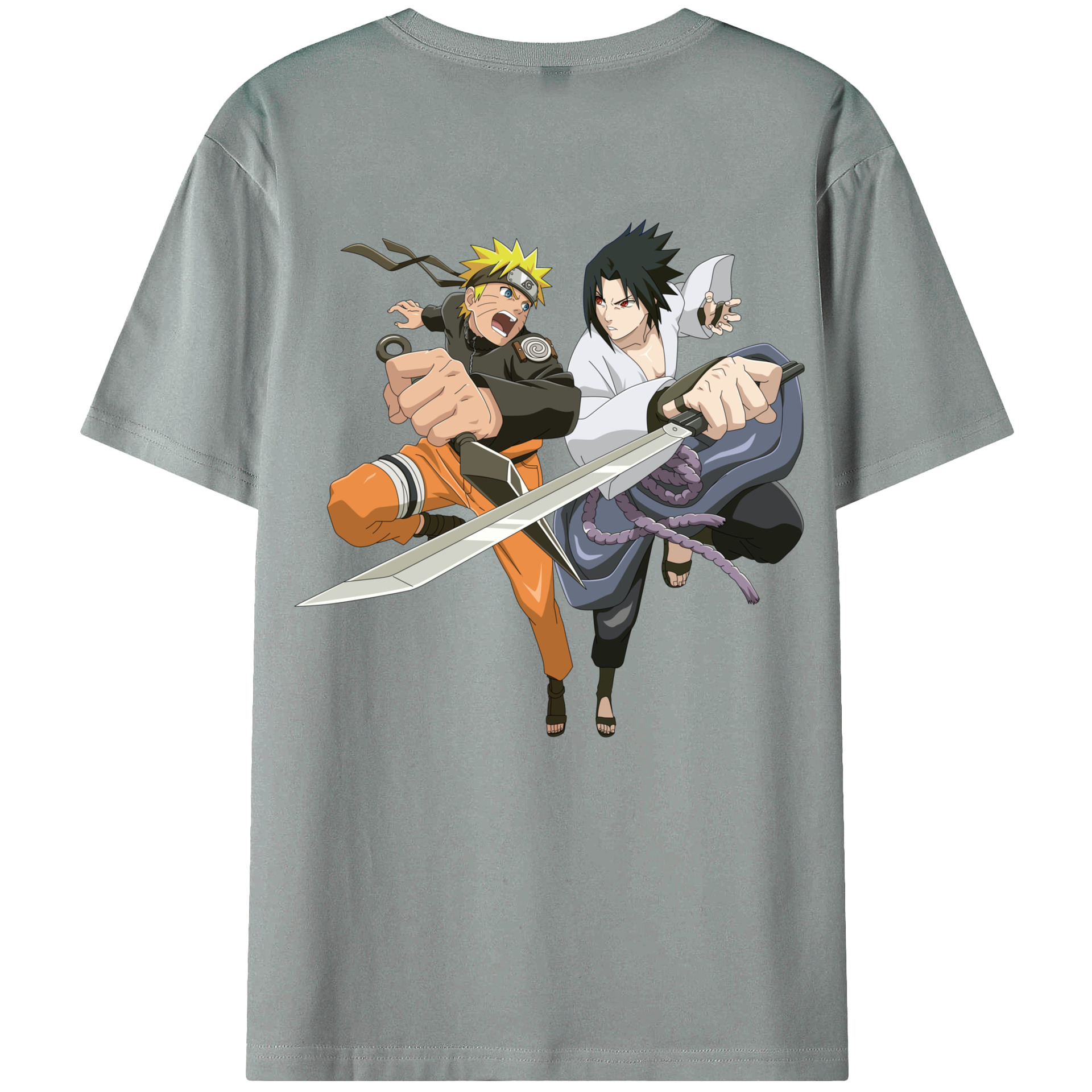 （画像用） NARUTO -ナルト- うずまき ナルト Uzumaki Naruto 綿100％ メンズ半袖Tシャツ（バックプリント） 通気性